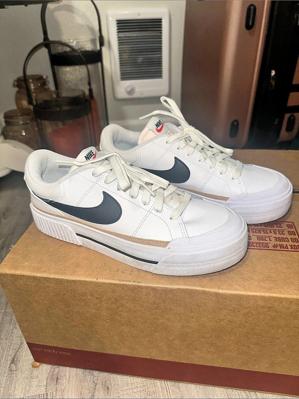 Nike Court Vision Low Sneakers White Black US 9